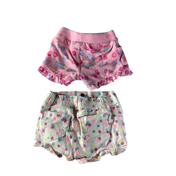 Garanimals Baby Girl 2 Pc Shorts Set 3-6M Butterfly & Polka Dot Prints - Picture 2 of 10